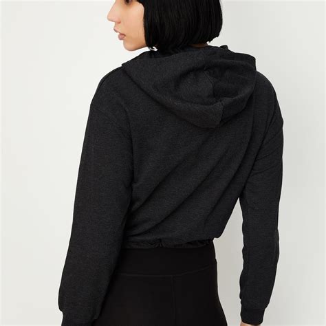 Buy Women Printed Cropped Hooded Sweatshirt Online at just Rs. 799.0 ...
