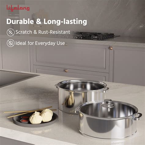 Lifelong 2-Tier Stainless Steel Steamer – 20cm Momo & Modak Maker with ...