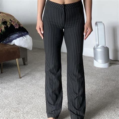 Women's Black and White Trousers | Depop