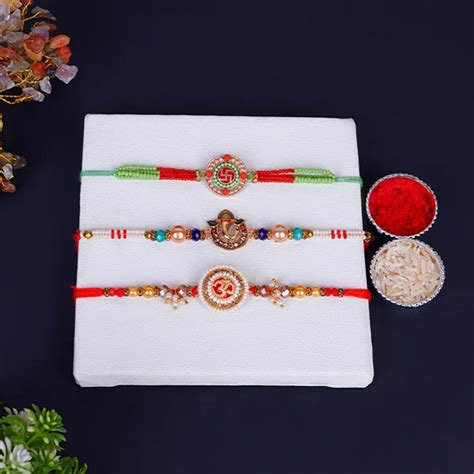 Send Set of 3 Spiritual Rakhi for Brother on Rakshabandhan Online ...
