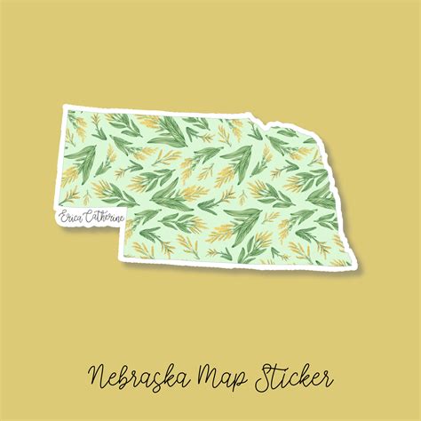 Nebraska State Flower Map Vinyl Sticker – Erica Catherine