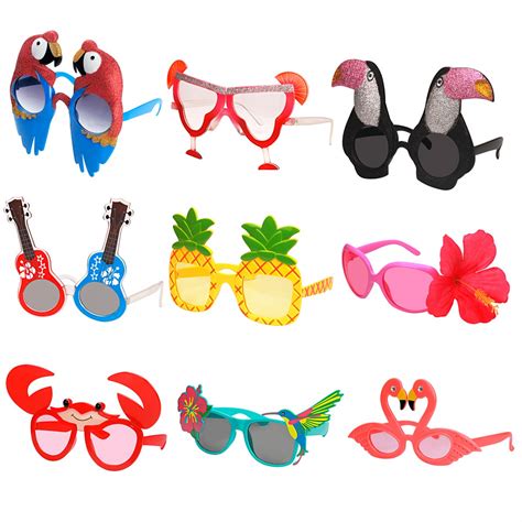 Ocean Line Luau Party Sunglasses - 9 Pairs Funny Hawaiian Glasses ...
