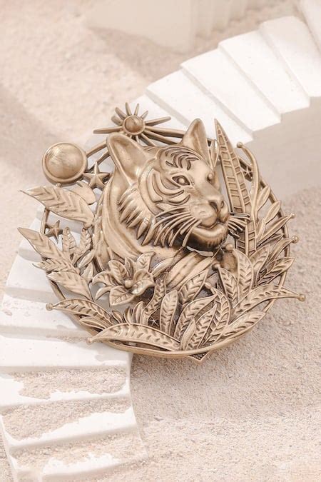 Buy Gold Majestic Guardian Brooch For Men by Cosa Nostraa Online at Aza ...