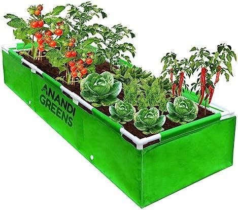 Anandi Green's Hdpe Uv Protected 360 GSM Green Color Rectangular Plants ...