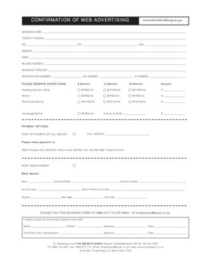Fillable Online Website Booking Form 08 :BD.Contract - The Bride's ...