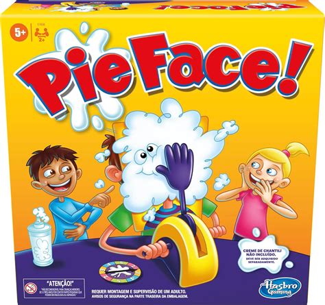 Amazon.com: Hasbro Gaming Pie Face Game | Whipped Cream Family Board ...