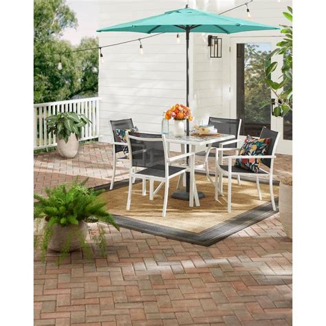 Marivaux Black and White 5-Piece Steel Outdoor Patio India | Ubuy