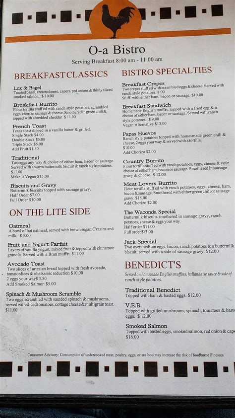 Menu at O's Wild Bear Tavern restaurant, Grand Lake