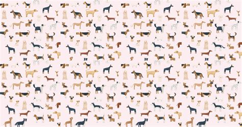 Playful Pink Dog Wallpaper for Kids Area
