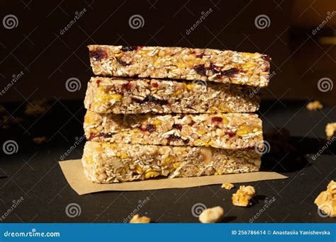 Homemade Granola Energy Bar. Variety of Homemade Protein Granola ...