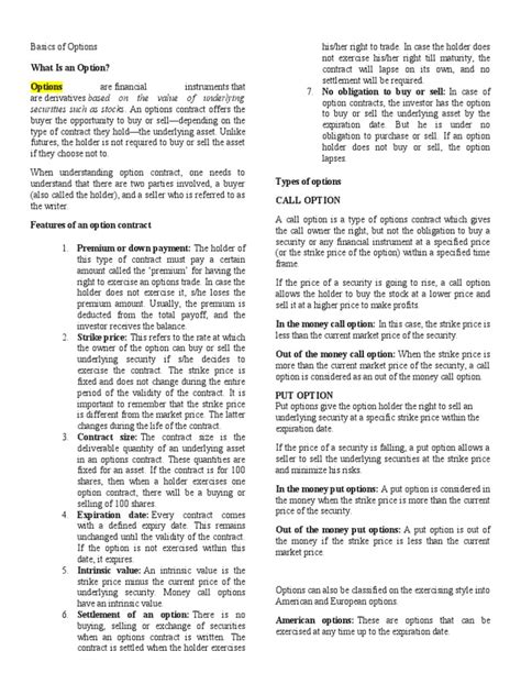 Image result for Basic Options Chart