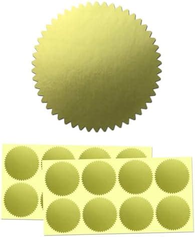 Gold Embossed Foil Blank Certificate Sealing Stickers-Pack of 200 ...