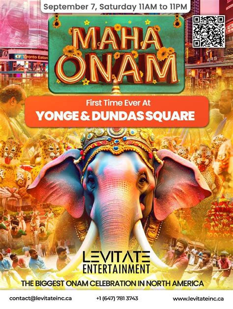 Maha Onam - Experience the culture of Kerala, Yonge-Dundas Square ...