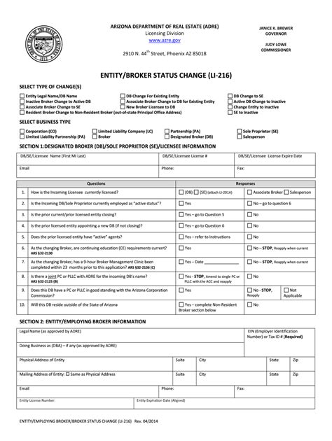 ADRE LI-216 Form - Fill Online, Printable, Fillable, Blank - pdfFiller