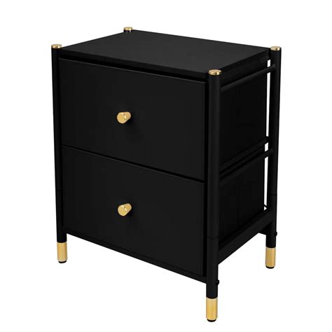 Simplify 2 Drawer Luxury Nightstand, Color: Black | Michaels