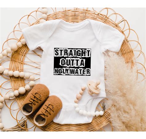Bella Canvas with Straight Outta Holy Water Shirt, Baby Baptism, Funny ...