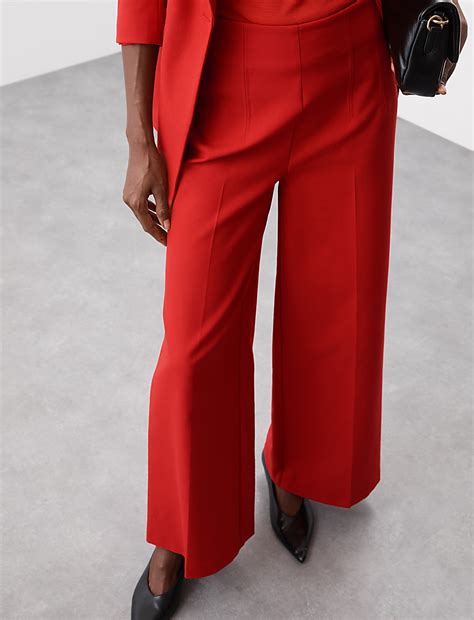 Buy Tailored Wide Leg Trouser with Wool at Marks & Spencer