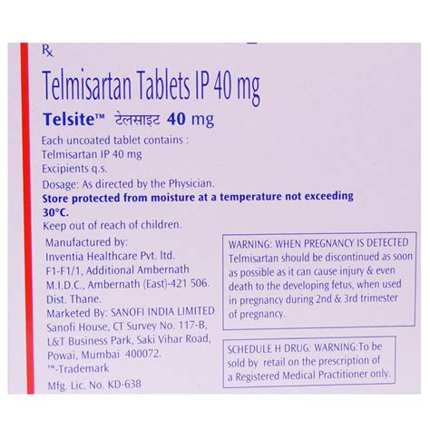 Telsite 40 Tablet 15's Price, Uses, Side Effects, Composition - Apollo ...