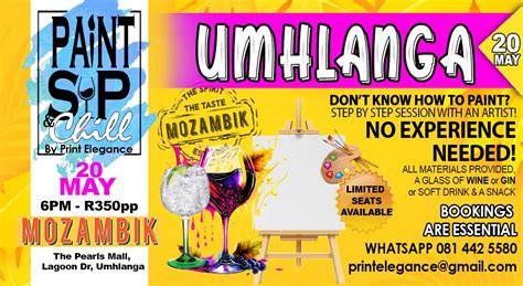 PAINT, SIP & CHILL - UMHLANGA - 20 MAY, Mozambik The Pearls Mall ...