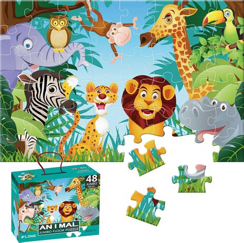 Amazon.com: Jumbo Floor Puzzle for Kids Ages 3-5,48-Piece Preschool ...