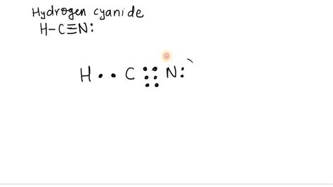 SOLVED:The Lewis structure for hydrogen cyanide is H-C ≡N: Draw circles ...