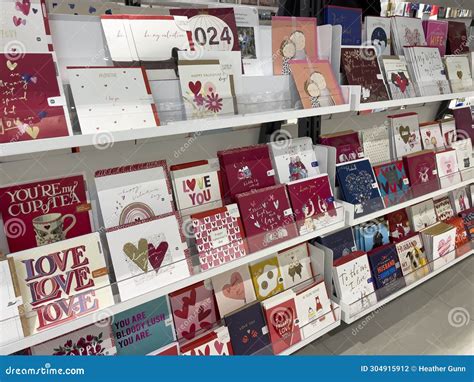 Rack of Valentines Day Greetings Cards, Shop Display Editorial ...