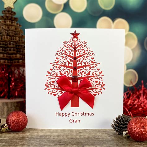 Handmade Christmas Card 'Heart Tree' - Handmade Cards -Pink & Posh