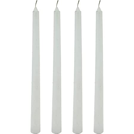 PROSPERRO LUMO Paraffin Wax Tapper Candle, Pack of 12 Candles, White ...