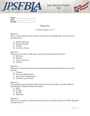 Fbla Cyber Security Practice Test - Fill and Sign Printable Template Online