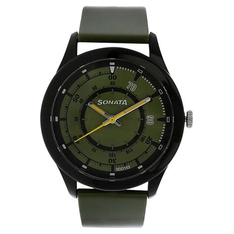 Buy Online SF Quartz Analog Green Dial Plastic Strap Watch for Men ...