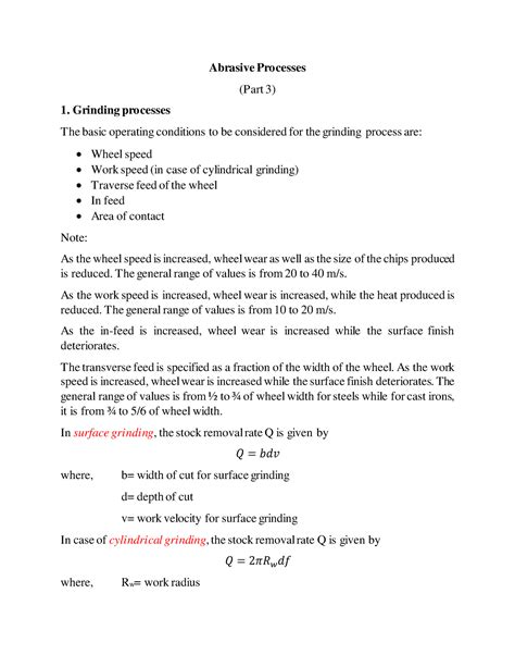 12 ME 505 Grinding Part 3 - Abrasive Processes (Part 3) Grinding ...