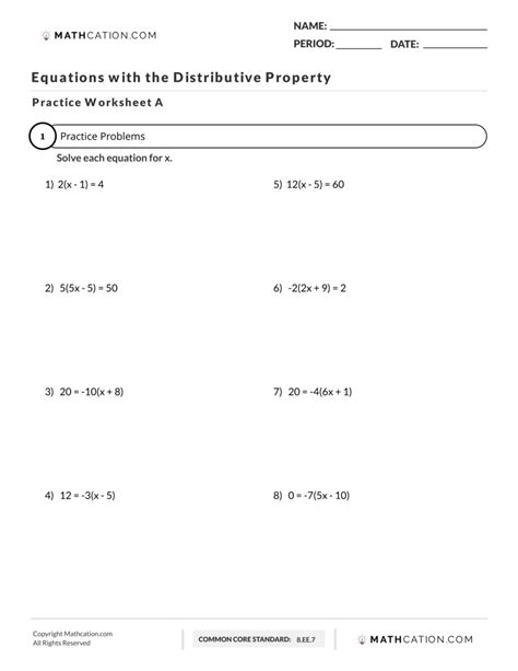 Solving Equations with Distributive Property 的图像结果
