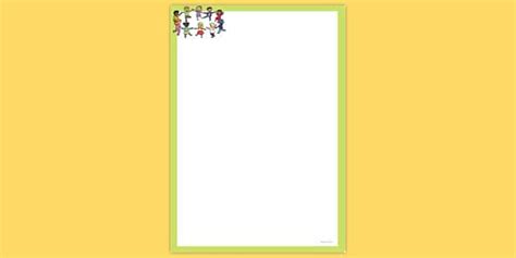Simple Blank Children Dancing Page Border | Page Borders
