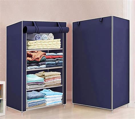Pali 1 Door 4 Shelf Fabric Carbon Steel PP Collapsible Wardrobe PP ...