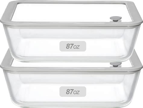 EcoEvo Glass Food Containers with Glass Lid, Microwave Safe Food ...