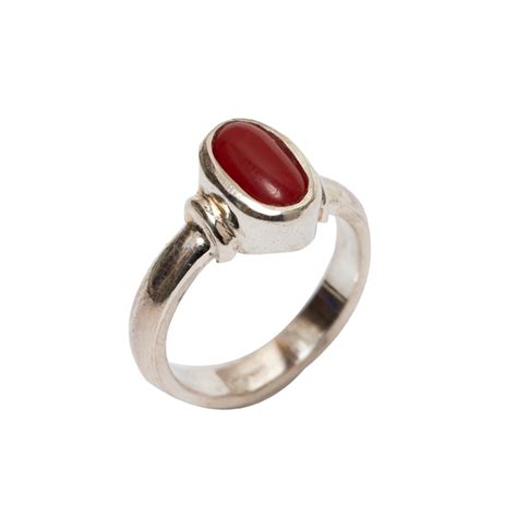 SEMI PRECIOUS CORAL STONE RING – Deflossysilver