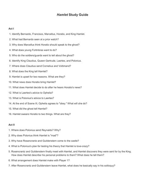 Hamlet Study Guide 的图像结果