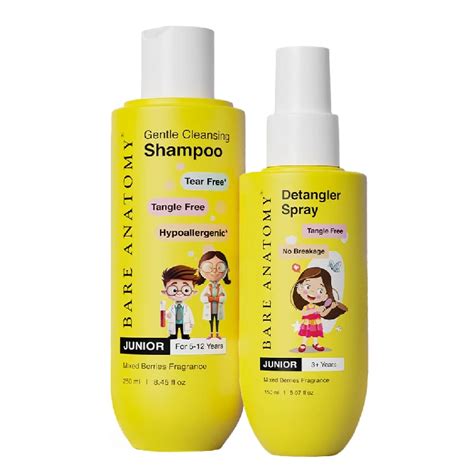 Bare Anatomy Junior Gentle Cleansing Shampoo & Detangler Hair Spray