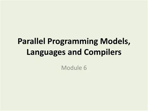 Image result for Parallel Programming Models PPT