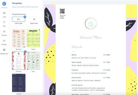 Image result for Wix Menu Design