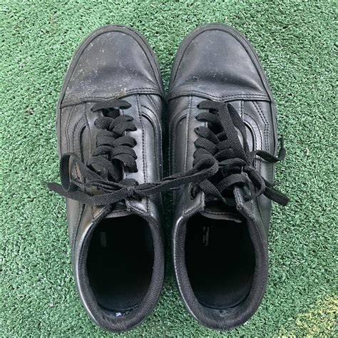 Black vans non-slip work shoes in good condition... | Depop