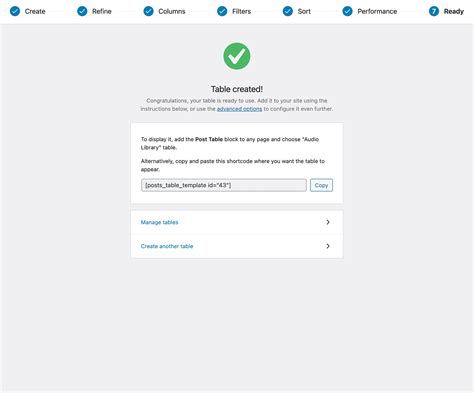 Image result for WordPress Content Table