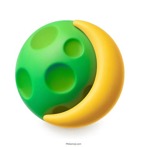 Waxing Crescent Emoji Multicolor 3D PNG, ClipArt Collection » Download ...