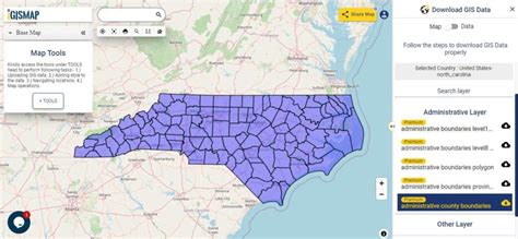 Download North Carolina State GIS Maps - Boundary, Counties, Rail ...