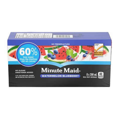 Minute Maid Watermelon Blueberry Cartons, 200 mL, 8 Pack, 200 x mL ...