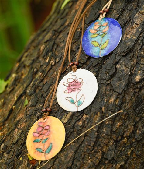 Handcrafted Copper Enamel- Tree Pendant Blue – ekibeki