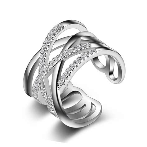 TYJ0202 日韩版不规则戒指 线条缠绕个性复古S925纯银戒指银饰女-阿里巴巴