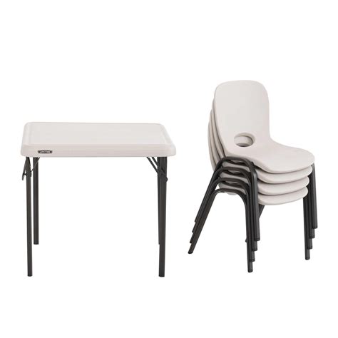 Lifetime 80437 Childrens Folding Table and 4 Stacking Chairs
