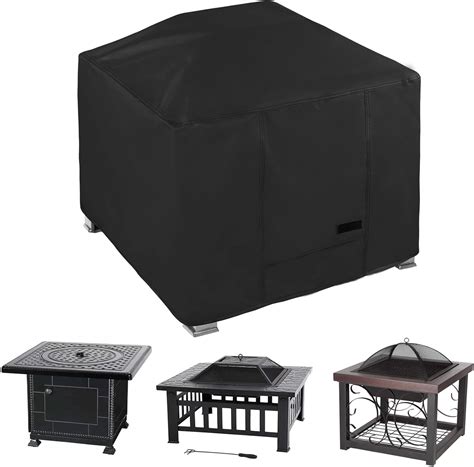 NettyPro Square Fire Pit Cover Fade Resiatant Waterproof Heavy Duty ...