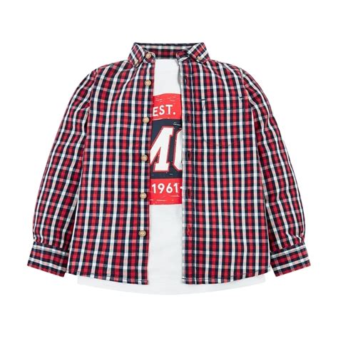 Buy Check Shirt And T-Shirt Set Online at Best Price | Mothercare India